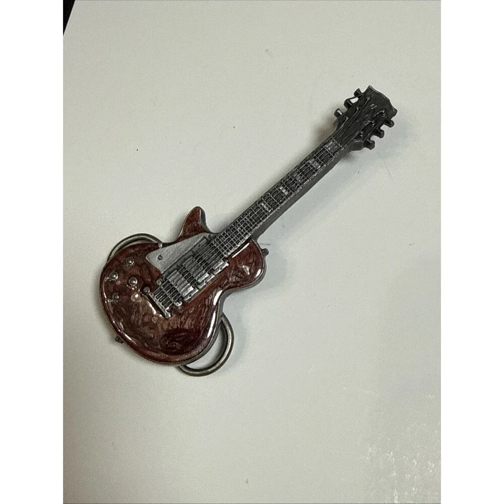 Vintage Electric Guitar 1981 Bergamot Brass Works Pewter Belt Buckle U-96 USA